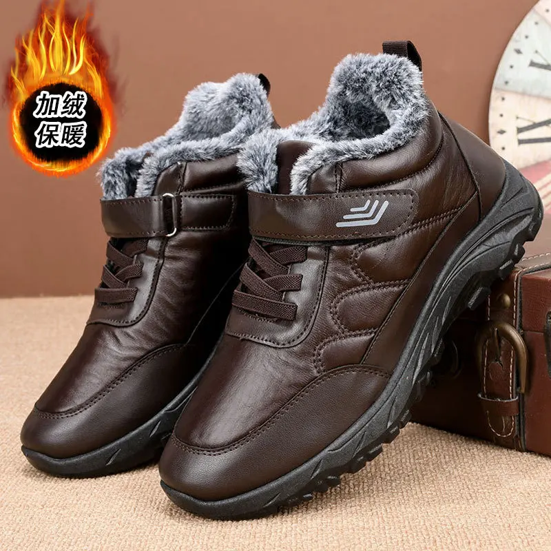 

2025 мужская зимняя новая стильная обувь с плюшевыми и толстыми зимними ботинками, теплая и удобная хлопковая обувь, модная и повседневная спортивная обувь