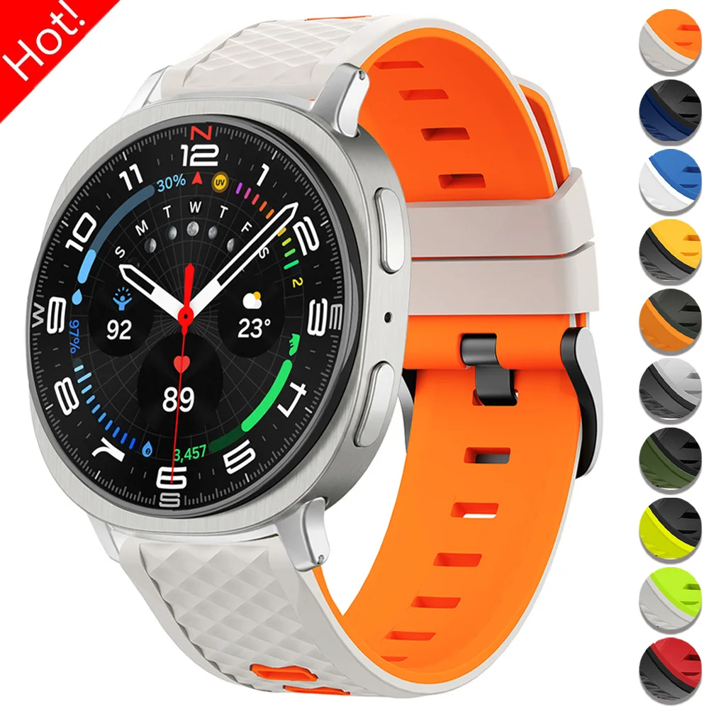 Silicone Band for Samsung Galaxy Watch 8 44mm 40mm/8Classic 46mm Sport Breathable Strap for Galaxy Watch Ultra 47mm Bracelet