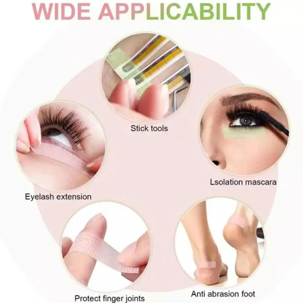 Respirável Medical Paper Eyelash Tape, maquiagem adesiva dos cílios, ferramentas de extensão dos cílios não tecidos, 6 cores, C8T3