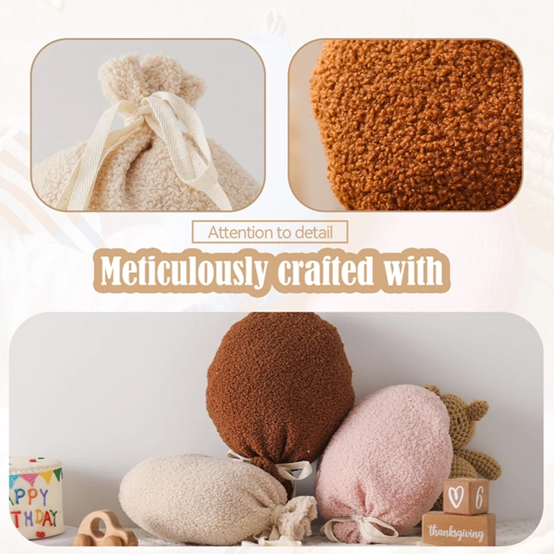 Newborn Teddy Velvet Balloon Pillow Nordic Wall Hanging Decorations for Baby Room Wall Hanging Ornaments Photography Accessories