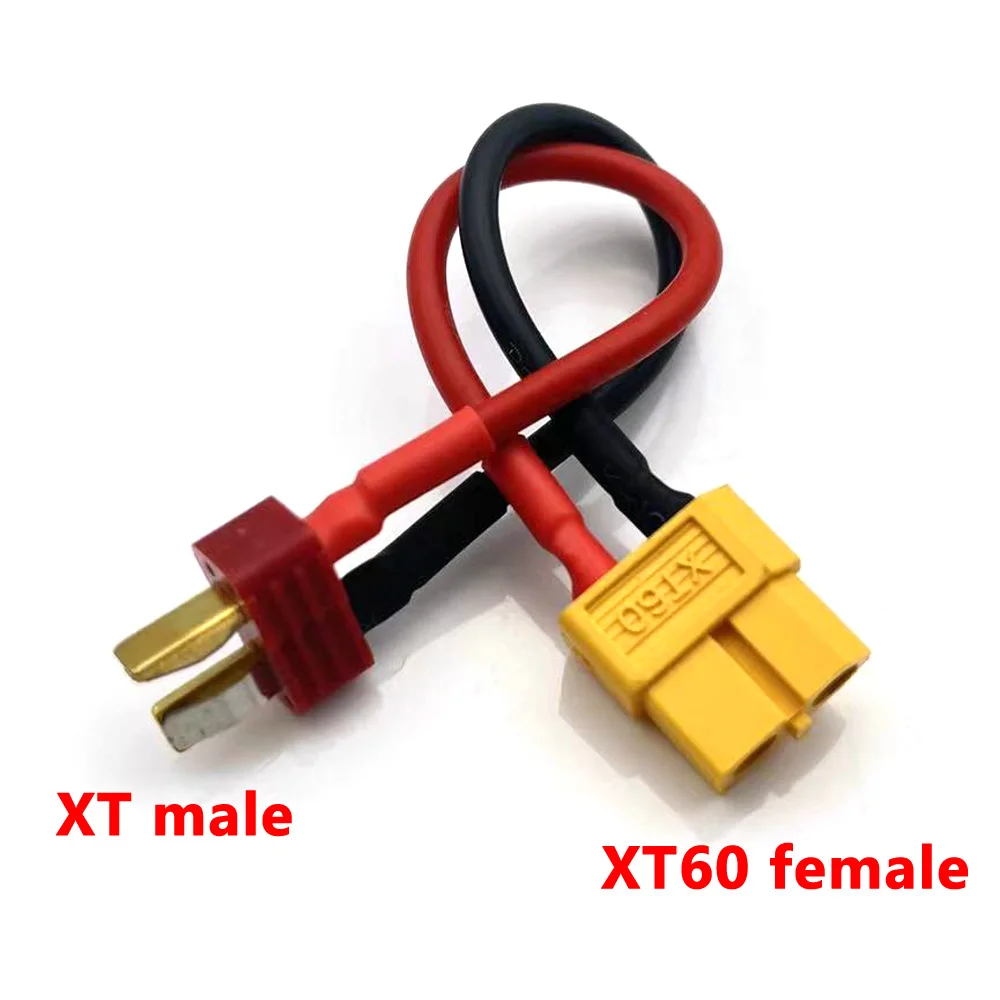 1pcs 10CM XT30 XT60 XT90 EC3 EC5 MPX TRX XT150 T Plug Female to Male Adapter Connectors 10 12 14 16Awg 10cm for RC Lipo Battery