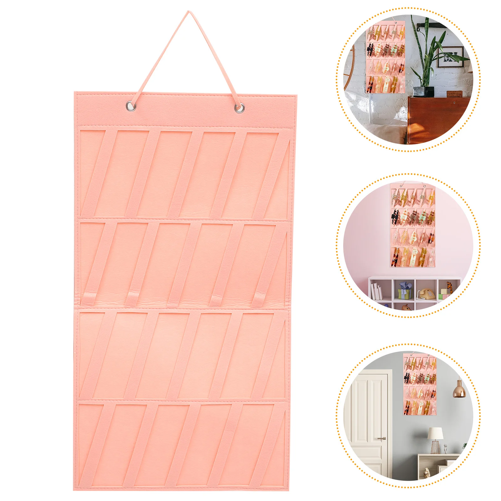 حامل القوس الشعر معلقة مقاطع الشعر المنظم جدار كيس التخزين عقال عرض حقيبة الملحقات المنظم عرض حقيبة