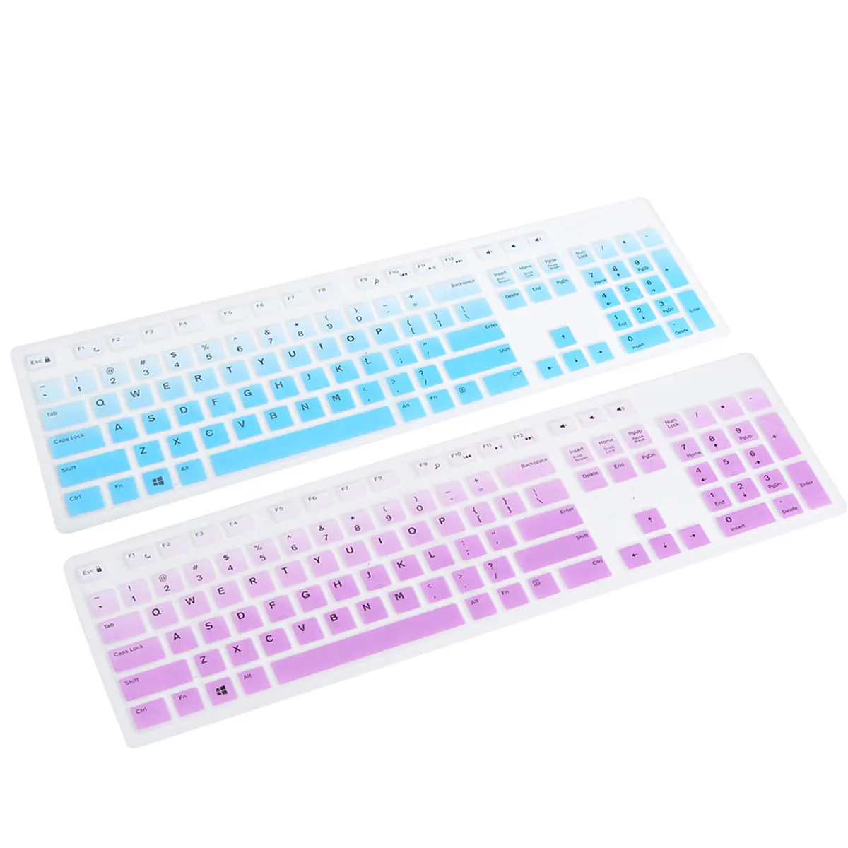 

2pcs Keyboard Protective Film Soft Silicone Cover for Computer Laptops Dustproof Waterproof Easy Clean Keyboard Skin