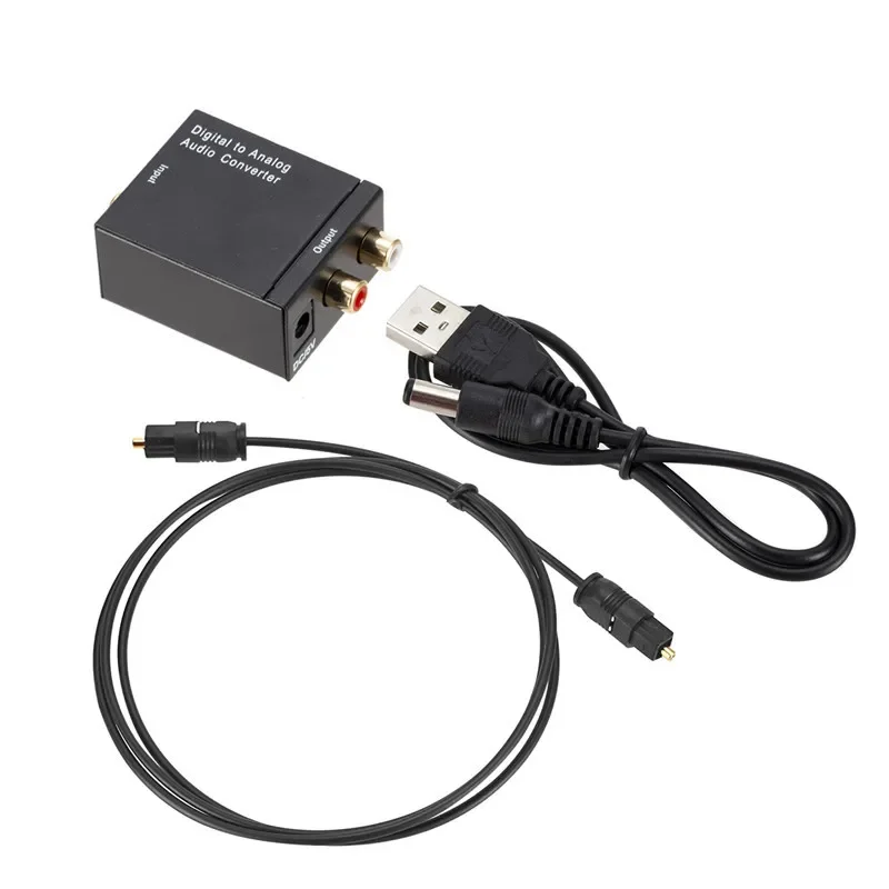 Digital to Analog Audio Converter Optical Toslink to RCA Audio Adapter Male Connector DAC Converter