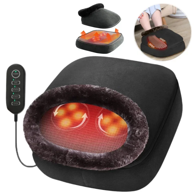 2-in-1 Shiatsu Foot and Back Massager with Heat Pad Kneading Feet Machine , Cushion or Foot Warmer,for Relief ,Removable clean