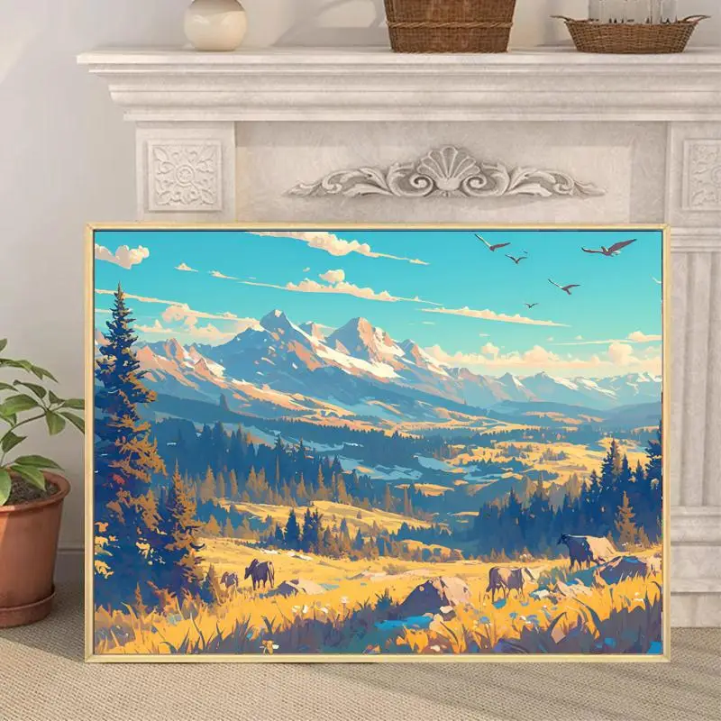 

4785061 Digital oil painting living room decorative painting sofa background wall hanging painting