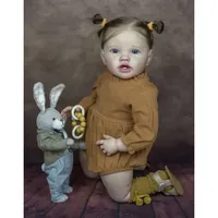60cm Reborn Toddler Cute Girl Doll Lottie with Rooted Hair Soft Cotton Body Baby Doll