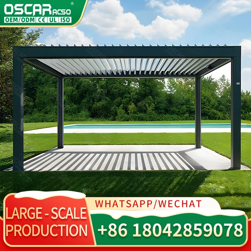 Customizable Aluminum Alloy Garden Pergola for American Backyards Aluminum Alloy Gazebo with Unique Design for European Terraces