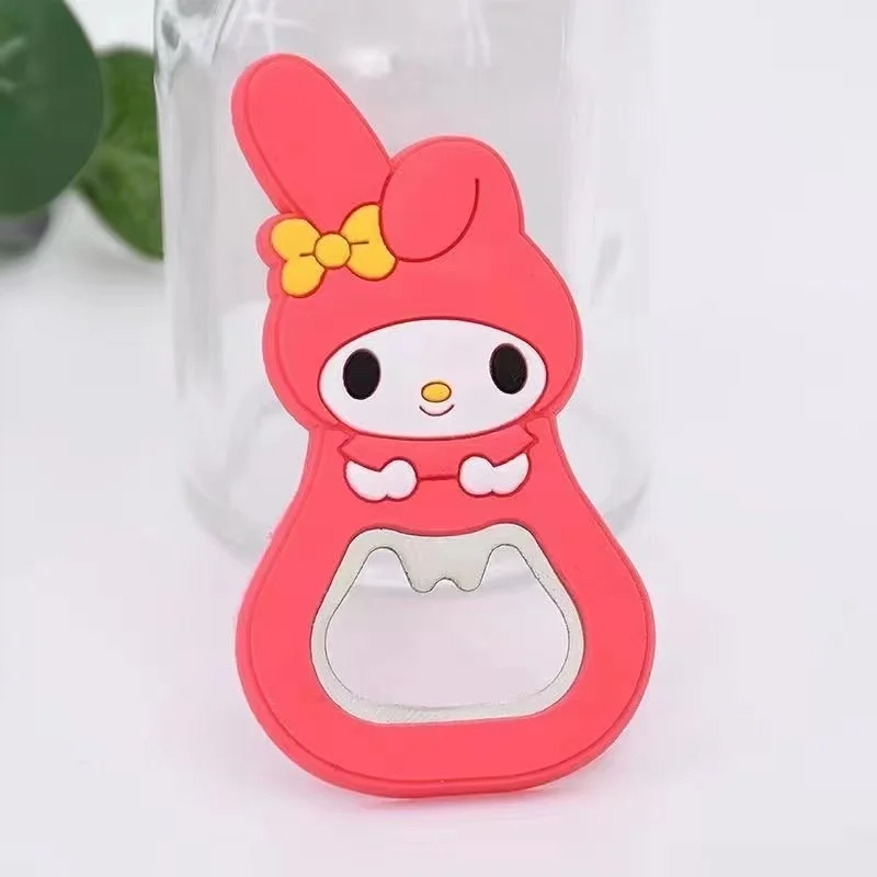 Hello Kitty Melody Cute Kawaii Portable Home Beer Bottle Opener Magnet Suction Refrigerator Wall-mounted Bottle Opener Wholesale