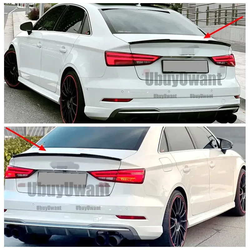 For Audi A3 sedan 2014-2020 high quality ABS Plastic Unpainted Color Rear Spoiler Wing Trunk Lid Cover Car Styling