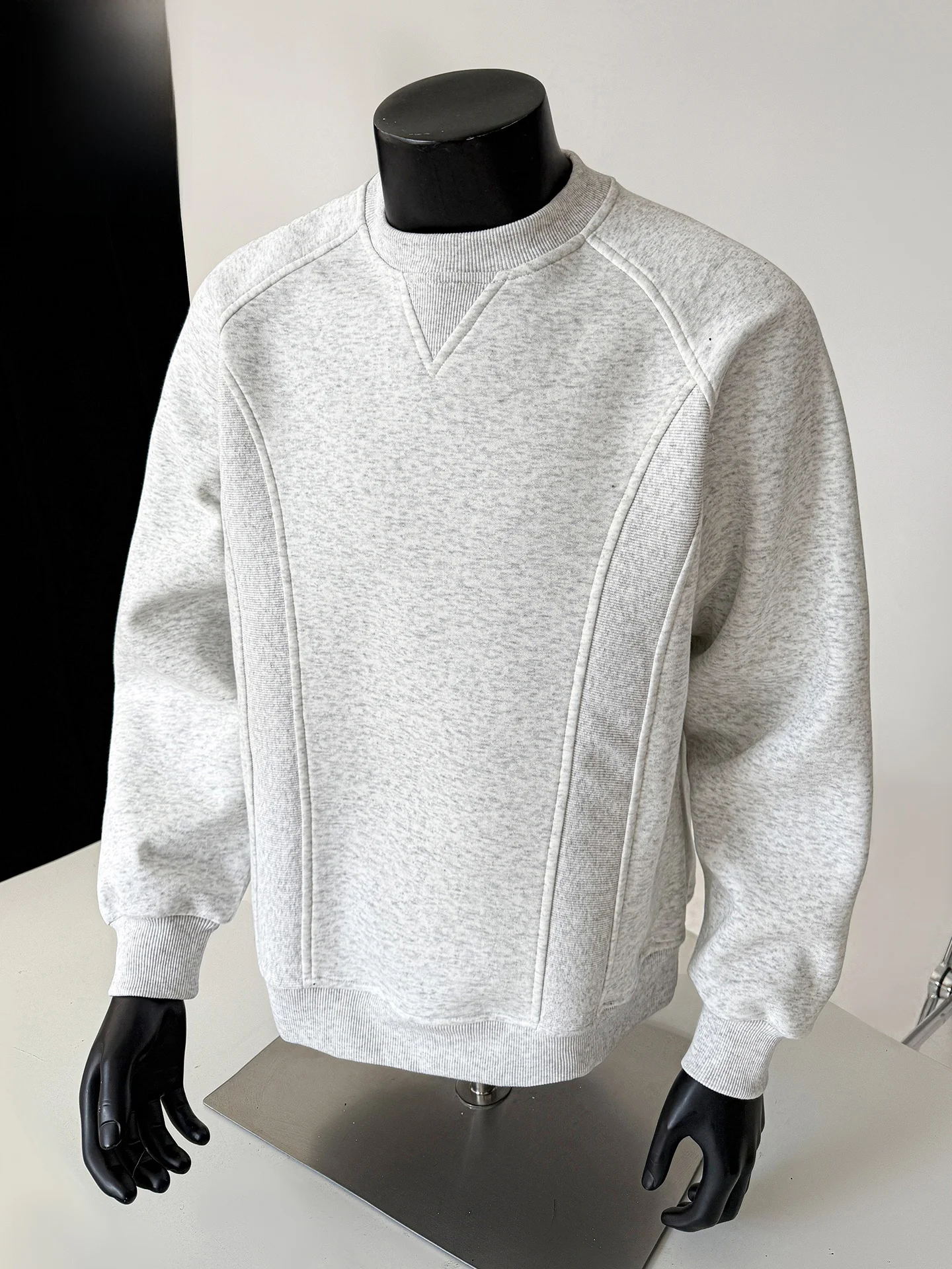 

Мужской хлопковый свитшот свободного кроя с круглым вырезом в американском стиле, универсальный, простой дизайн, деконструированный крой, весенняя коллекция