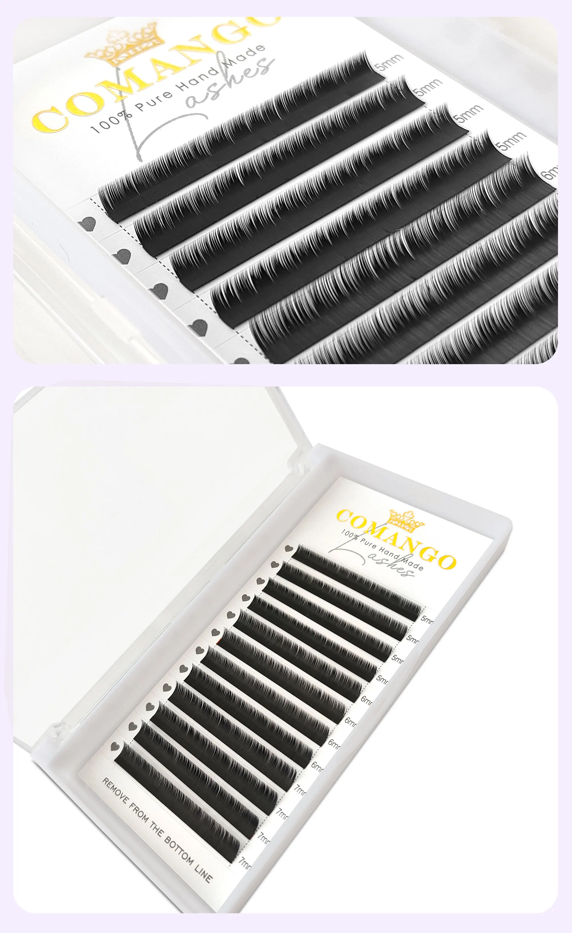 unten schwarz untere Wimpernverlängerung kurze synthetische Wimpern Nerz einzelne Wimper J/B/C curl super soft Augenkosmetik – Detail 6