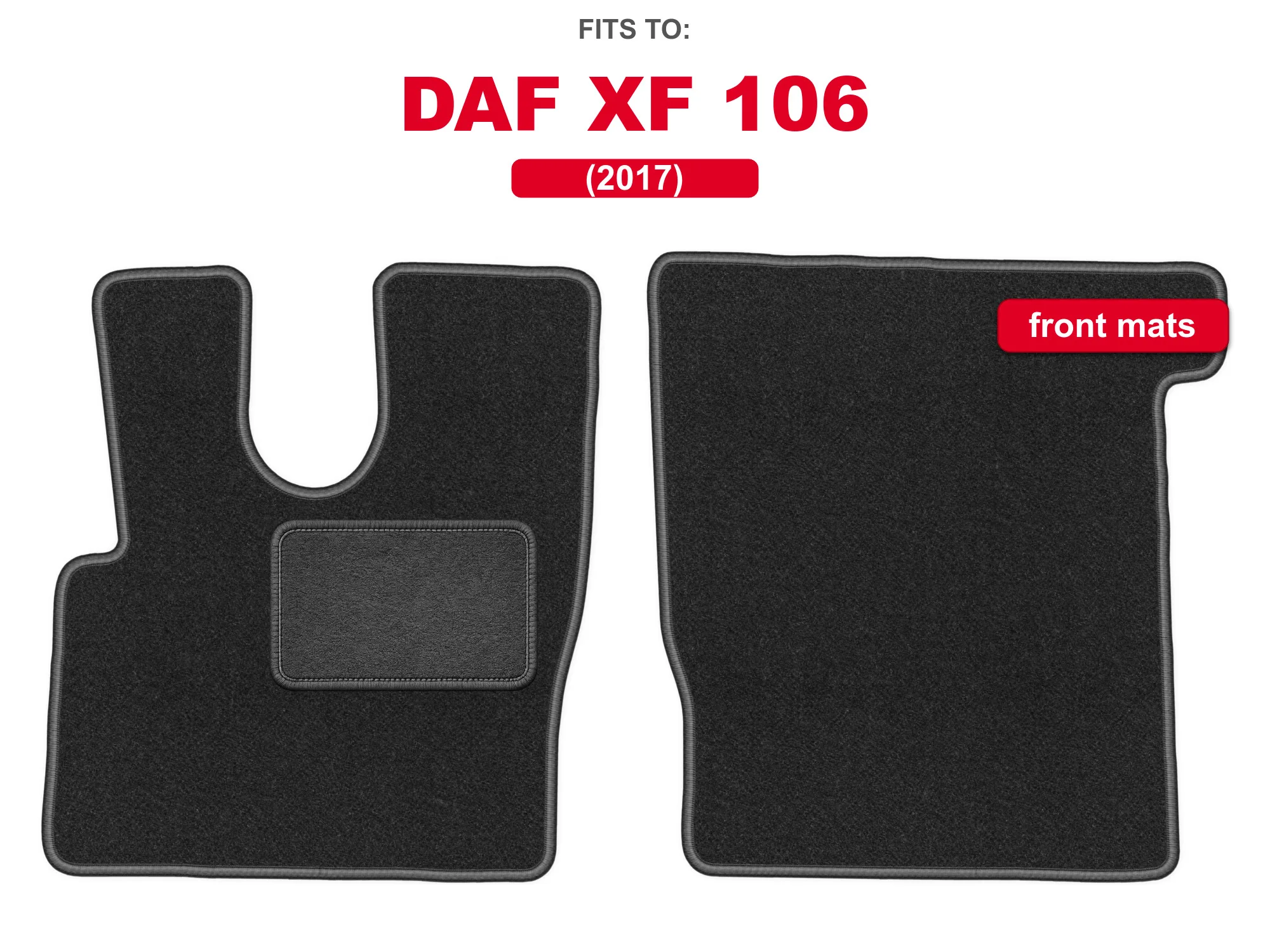 Velour vloermatten voor: Daf XF 106 2017 Automatische Grafietkleurige auto vloermatten set voor voertuigvloer