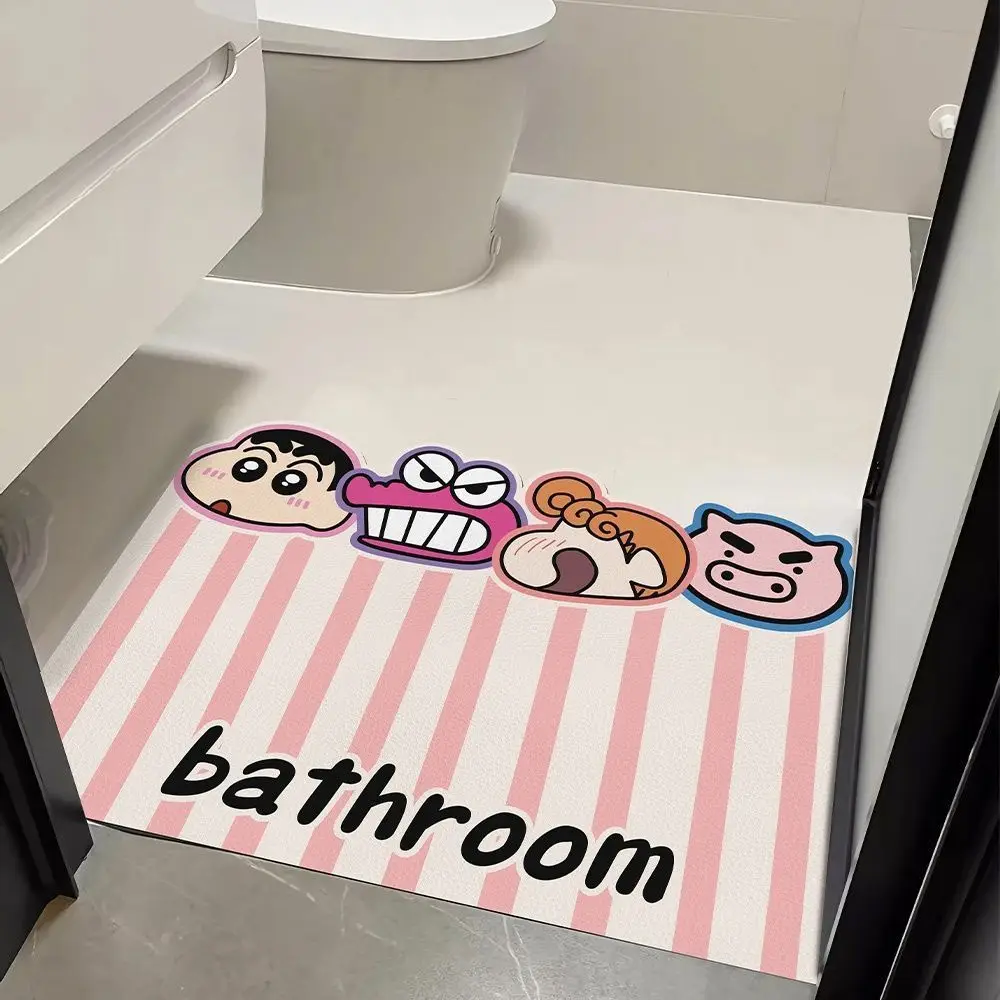 Crayon Shin-chan Diatomeen-Badematte, saugfähiger Cartoon-Bodenteppich, Haushalts-Duschraum-Badezimmerschrank-Türmatte