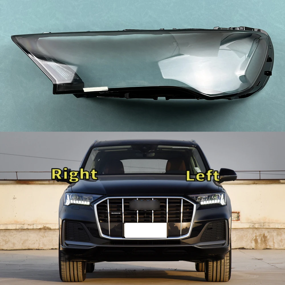 For Audi Q7 2020 2021 2022 Headlight Cover Transparent Lampshade Lens Lamp Shell Plexiglass Auto Replacement Parts