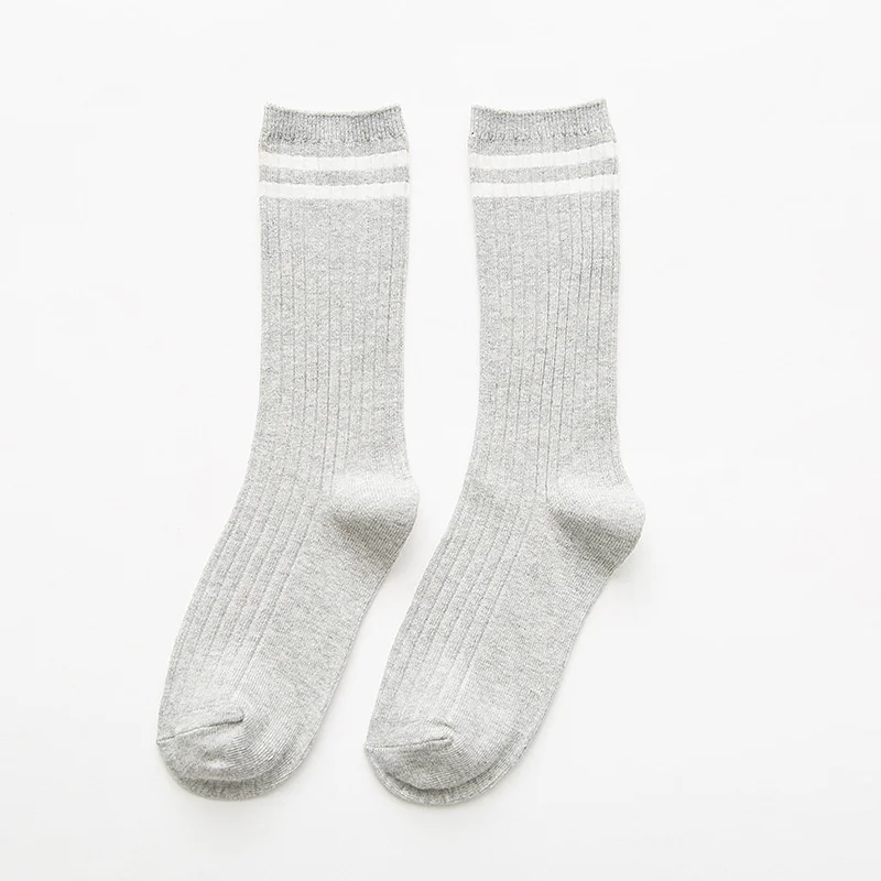 Chaussettes en Coton Solide pour Femme, 1 Paire, Bas Élégants Rétro, Longs, Respirants, Noirs, Roses, pour Étudiantes