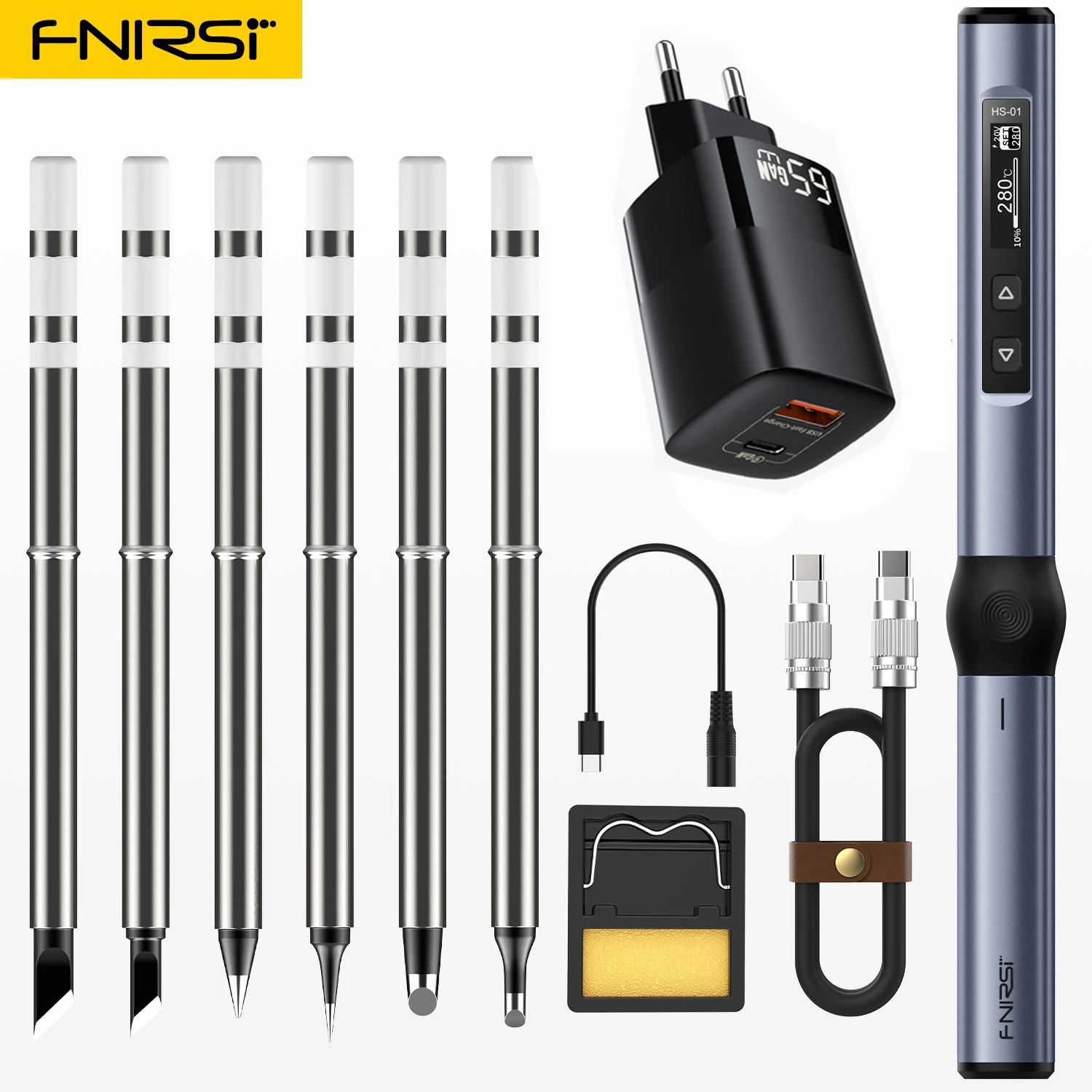 

Smart Electric Soldering Iron PD 65W Adjustable Constant Temperature Fast Heat Portable Soldering Iron Kit Welding Repair Tools