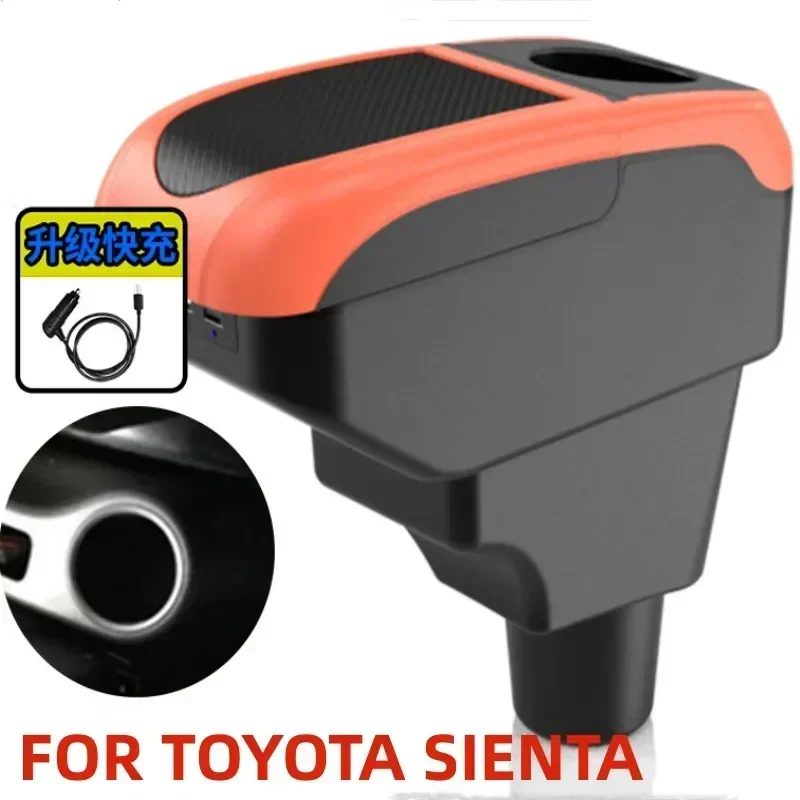 NEW For TOYOTA SIENTA  Armrest Box Special modified interior accessories for the central armrest box Dual Layer USB Charging