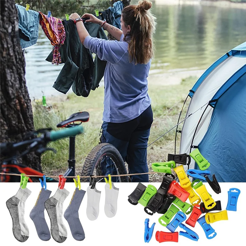 High-end 60 Sock Clips for Washing Machine and Dryer, Sock Clips with Hooks,Sock Holder Washing Machine, Directly Into the Drawe