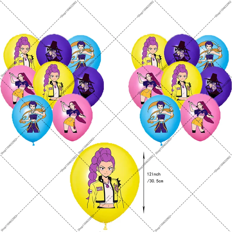 Conjunto de balões KPop Demon Hunteres, decoração de festa de aniversário, decorações de chá de bebê, o local é definido com adereços, decoração de casa