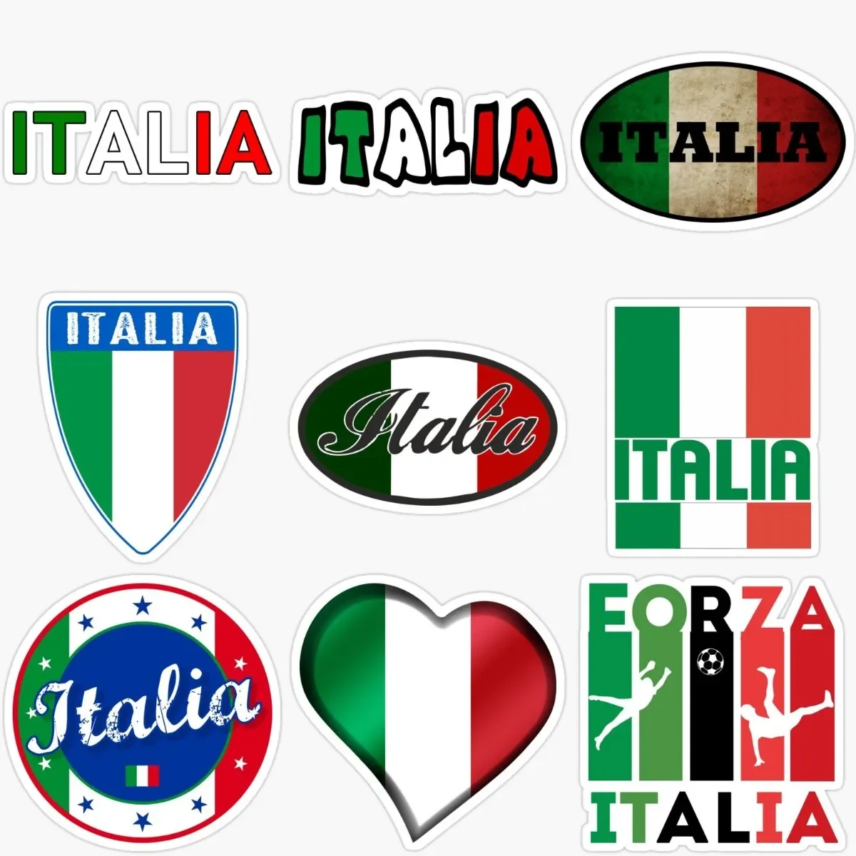 

Italia Flag National Emblem Creative PVC Waterproof Stickers Accessories for Decorate Car Wall Room Table Motorcycle Off-road