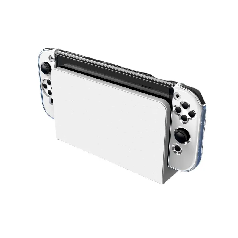 Custodia protettiva rigida protettiva antiurto trasparente per macchina da gioco con supporto per Nintendo Switch Oled