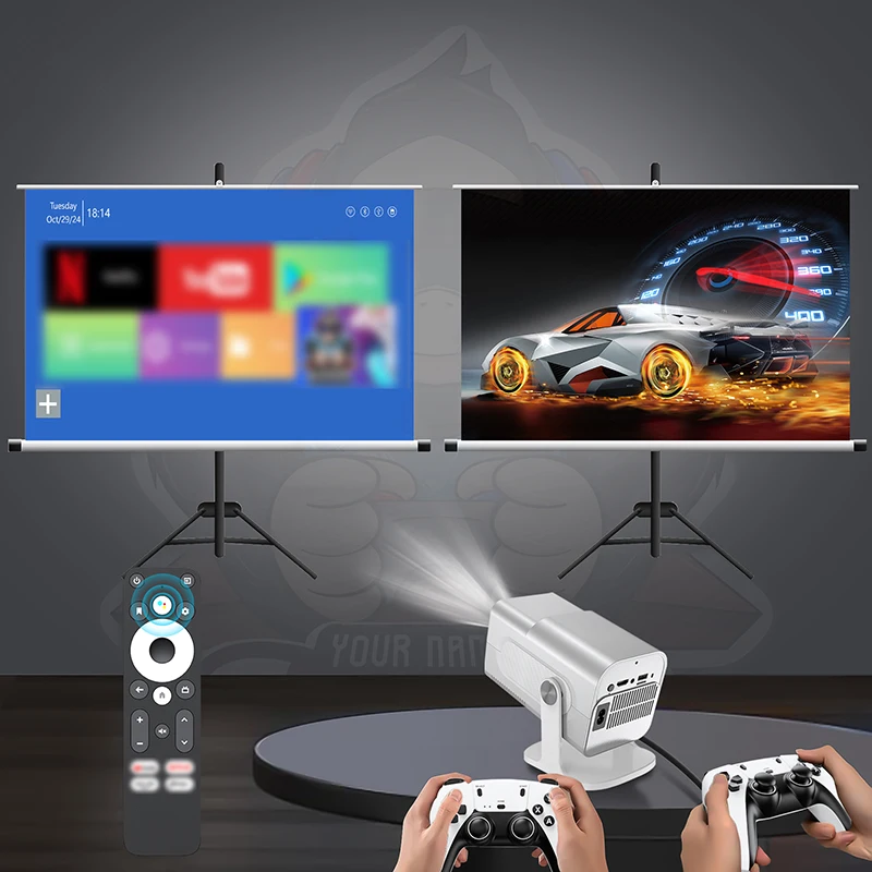 Ye HCS350 Max último proyector de juegos 3D Gaming 4k Android 11 inalámbrico Dual Gamepad proyector inteligente inalámbrico con Gamepad inalámbrico