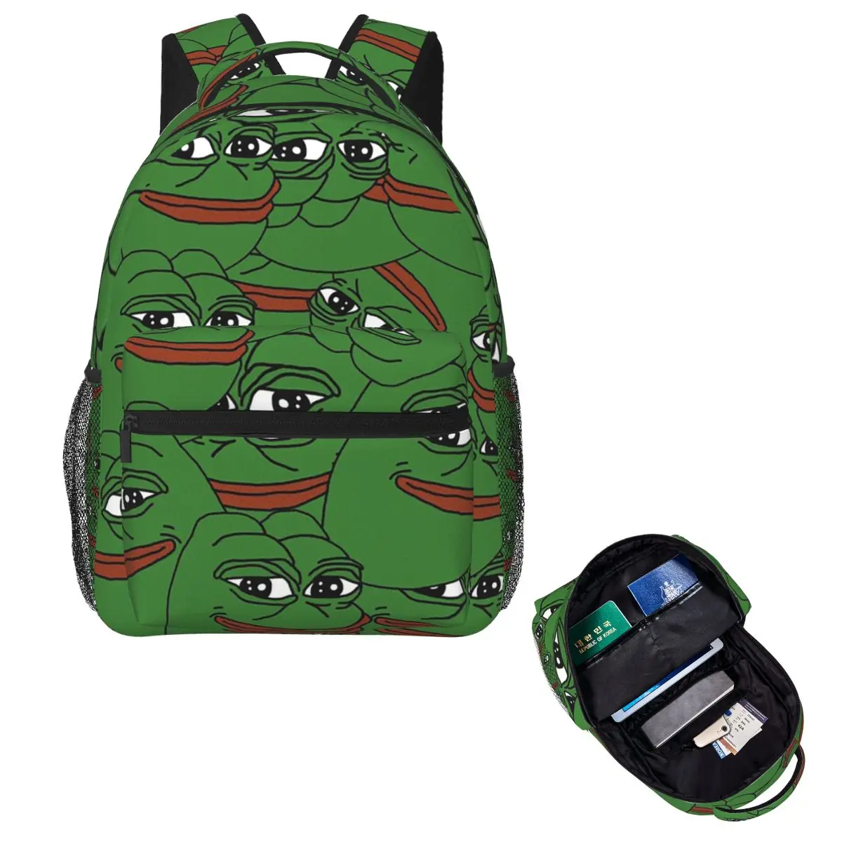 

Pepe The Frog Peepo Emote Backpack Hot Sale Daypack Large Capacity Kids BookBag School Bag Shoulder Bags for Men Women