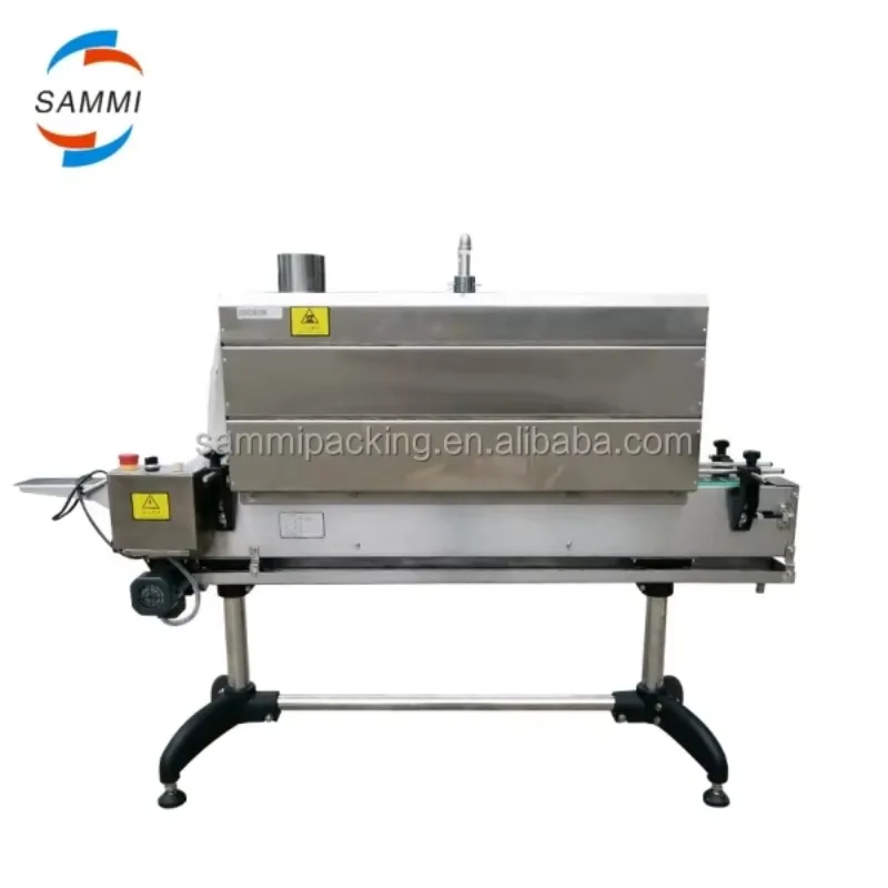 Semi-Automatic Belt Tunnel Wrapping Machine for Bottles Labels Sleeves Electrical Heat Steam Shrink Detergent Glass