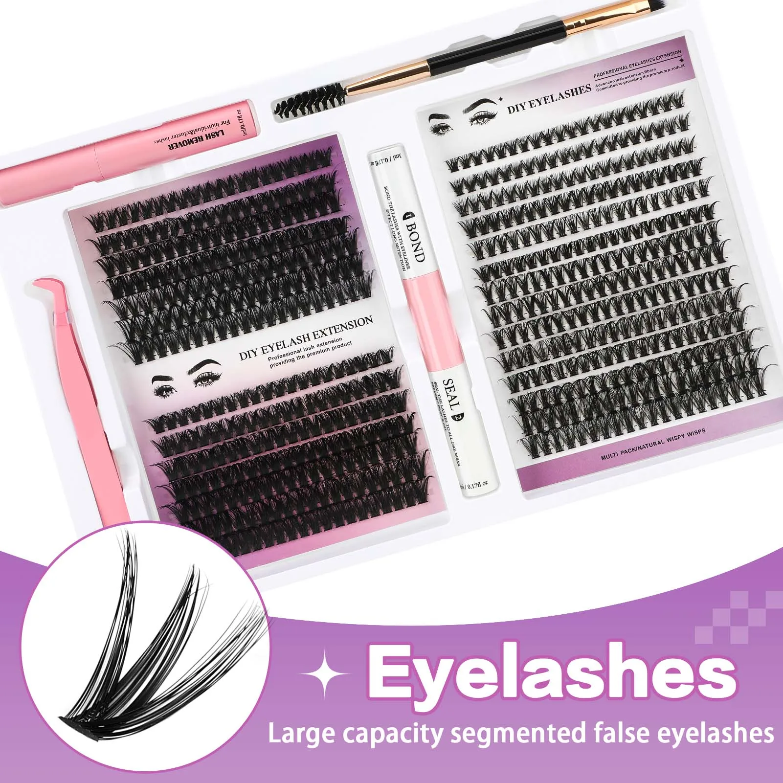 D Curl Thick Eyelash Extension Kit Individual Lashes Kit with Seal Perfect for Girls Night Out Eye Makeup