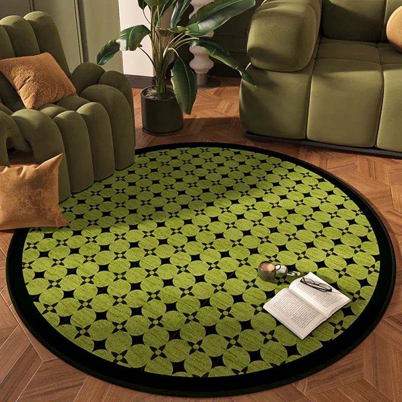 VIKAMA Simple and fresh round carpet, used waterproof and stain-resistant carpet for the living room, bedroom and study
