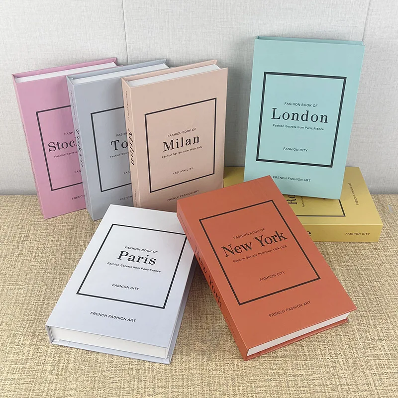 Luxury Custom Fake Books Perfume Fashion Women\'s Magazine Paris New York London Decorative Book Storage Box Coffee Table Decor