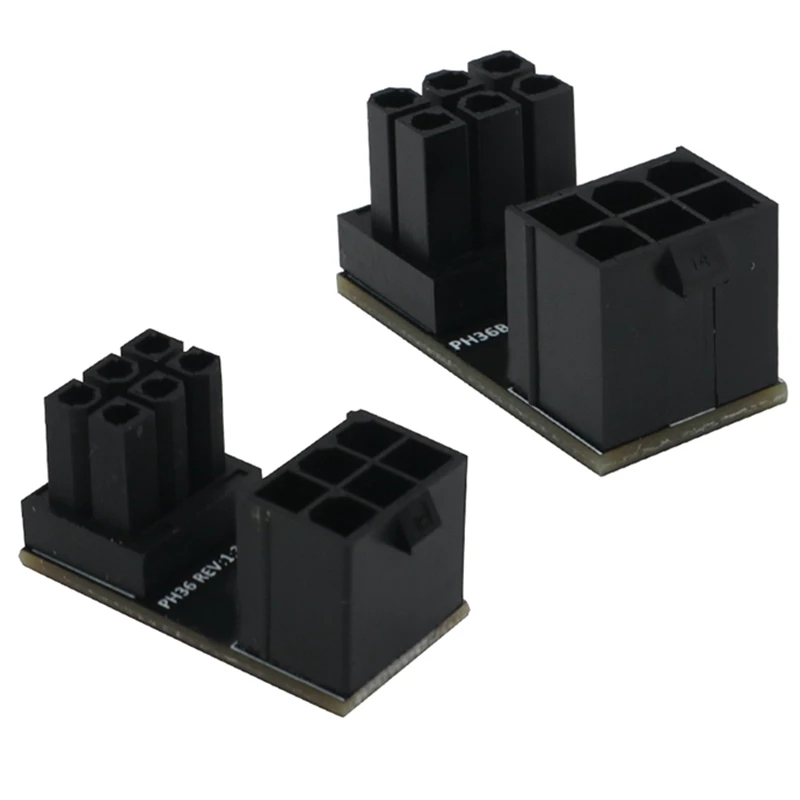 2 PièCes ATX 6Pin Femelle à 6Pin Mâle 180 DegréS Convertisseur Adaptateur Secteur pour Ordinateur de Bureau Carte Image