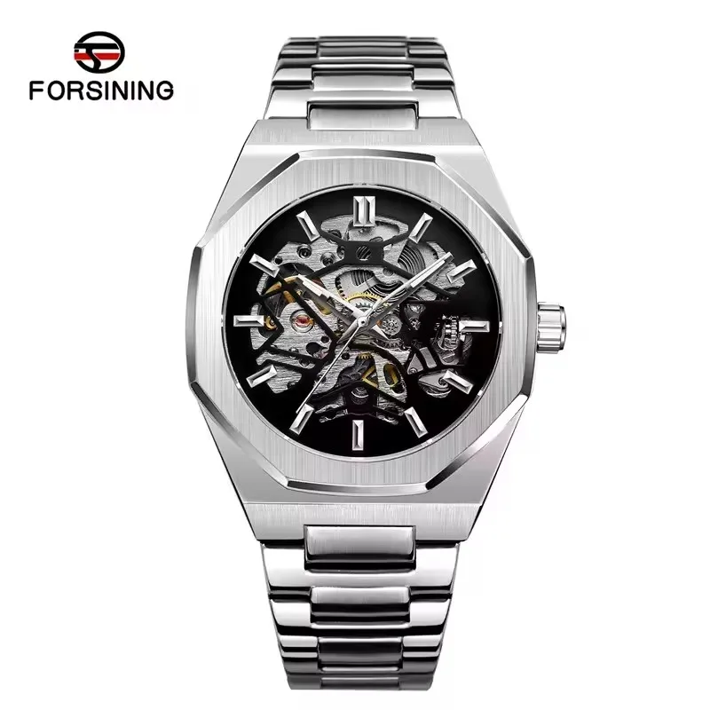 Forsining 344D Luxury Fashion Men's Mechanical Watch Skeleton Hollow Exquisite Dial Business Men's Automatic Watch Reloj Hombre