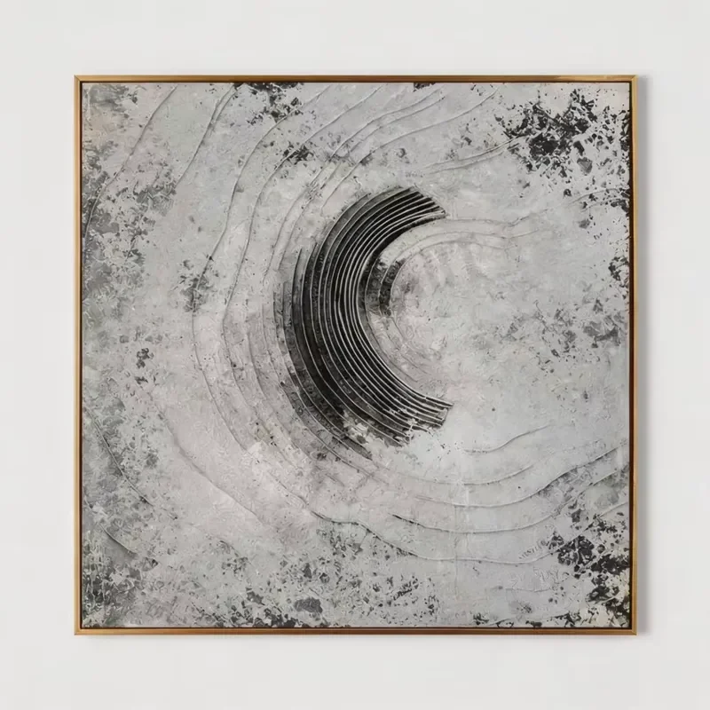 Japandi Style Minimalist Impressionist Still Life Painting Plaster Textured Unframed Canvas Art for Modern Home Interior Wall