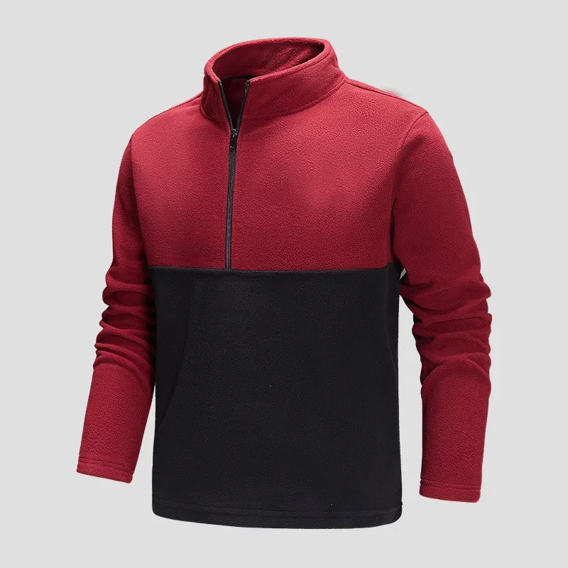 

Thiened Fce Men's Hoodie Double-sided Flannel Jaet Couple's Outerwear Wear-resistant Navy Collar Nine-point Sve