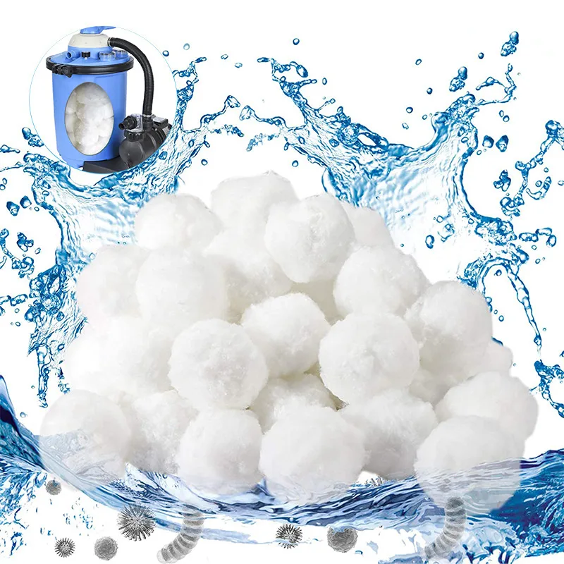 Water Treatment Filter Fiber Ball 700G Equals 25Kg Sand Filter Efficiency White Cotton Polyest Fiber Ball For Swim Pool