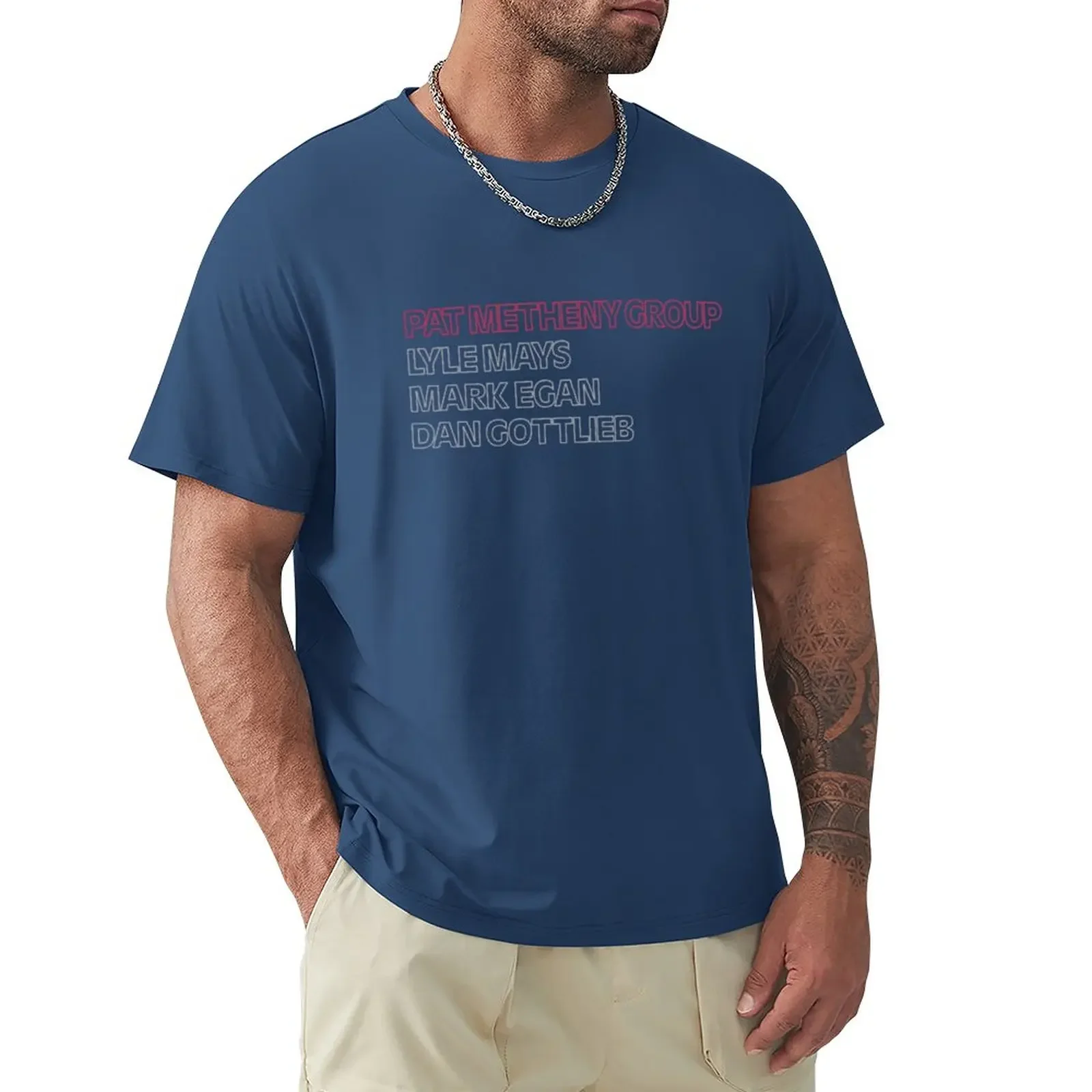 cotton black for men Pat Metheny Group sweat rinting Short Sleeve Summer custom t printing t-shirt fashion Crewneck Hot Sale image 4