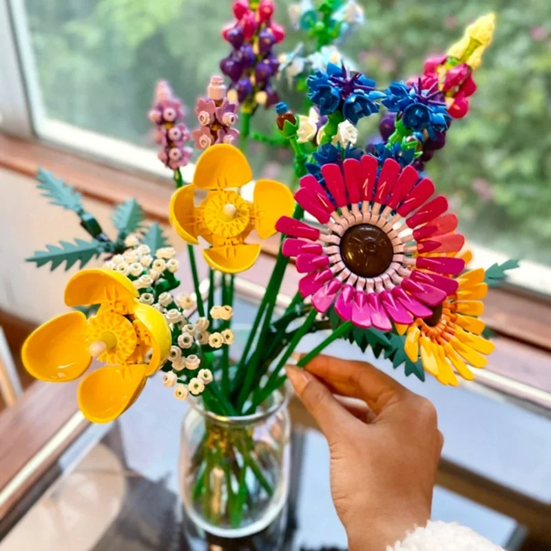 Beautiful Bouquet Home Decoration Accessories Compatible 10313 Building Blocks Bricks Creative Plant Girlfriends Toys Gifts