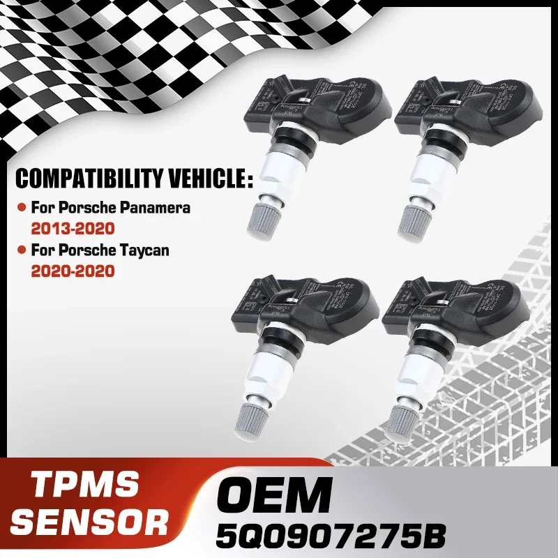 

1/4PCS TPMS Tire Pressure Monitor Sensor For Porsche Panamera 2013-2020 Porsche Taycan 2020-2020 5Q0907275B 5Q0998270 433 MHz