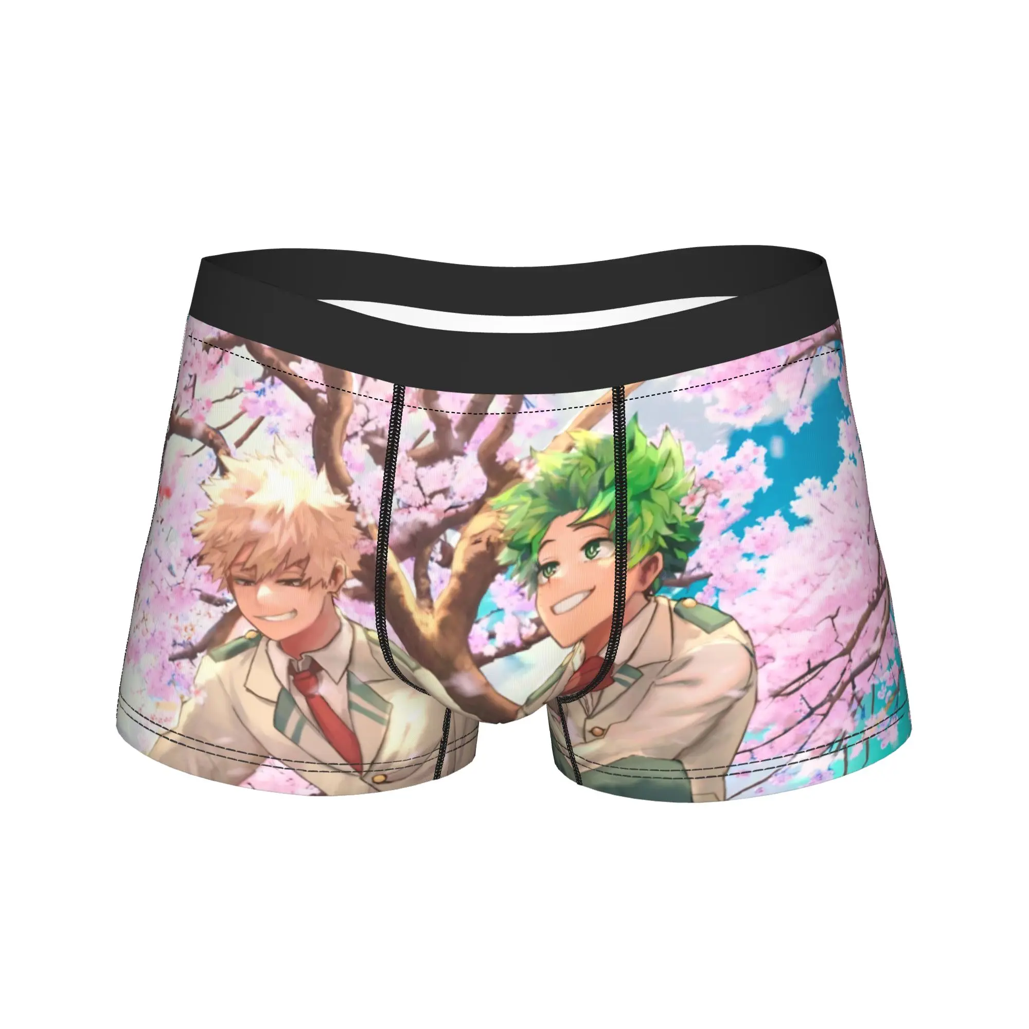 

Men's My Hero Academia Anime Long Underwear Deku Bakugo Sexy Boxer Briefs Shorts Panties Male Breathable Underpants Plus Size