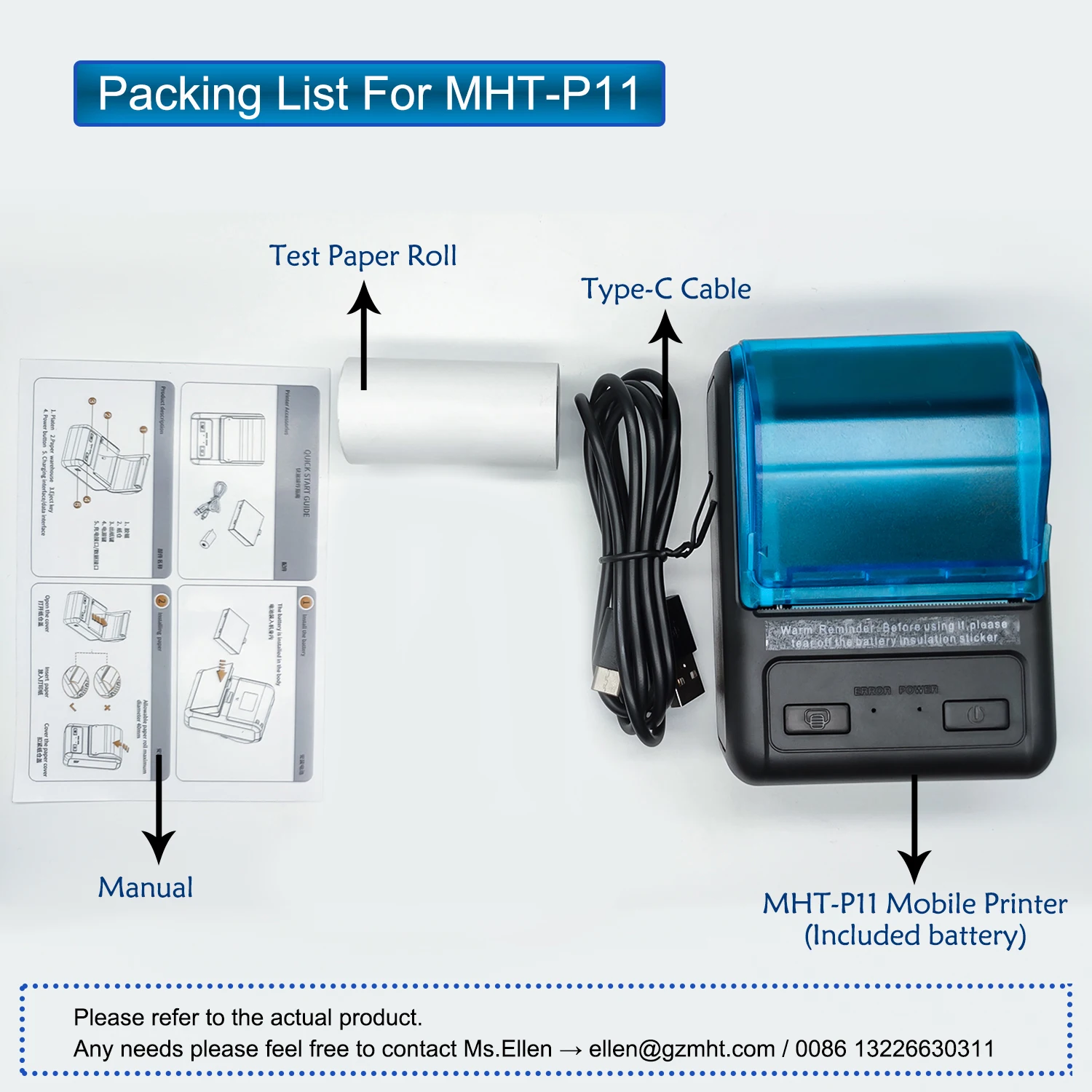 Milestone Ticket Impresora Termina 58mm Handheld Portable Mini Mobile Phone Bt Thermal Taxi Receipt Printer