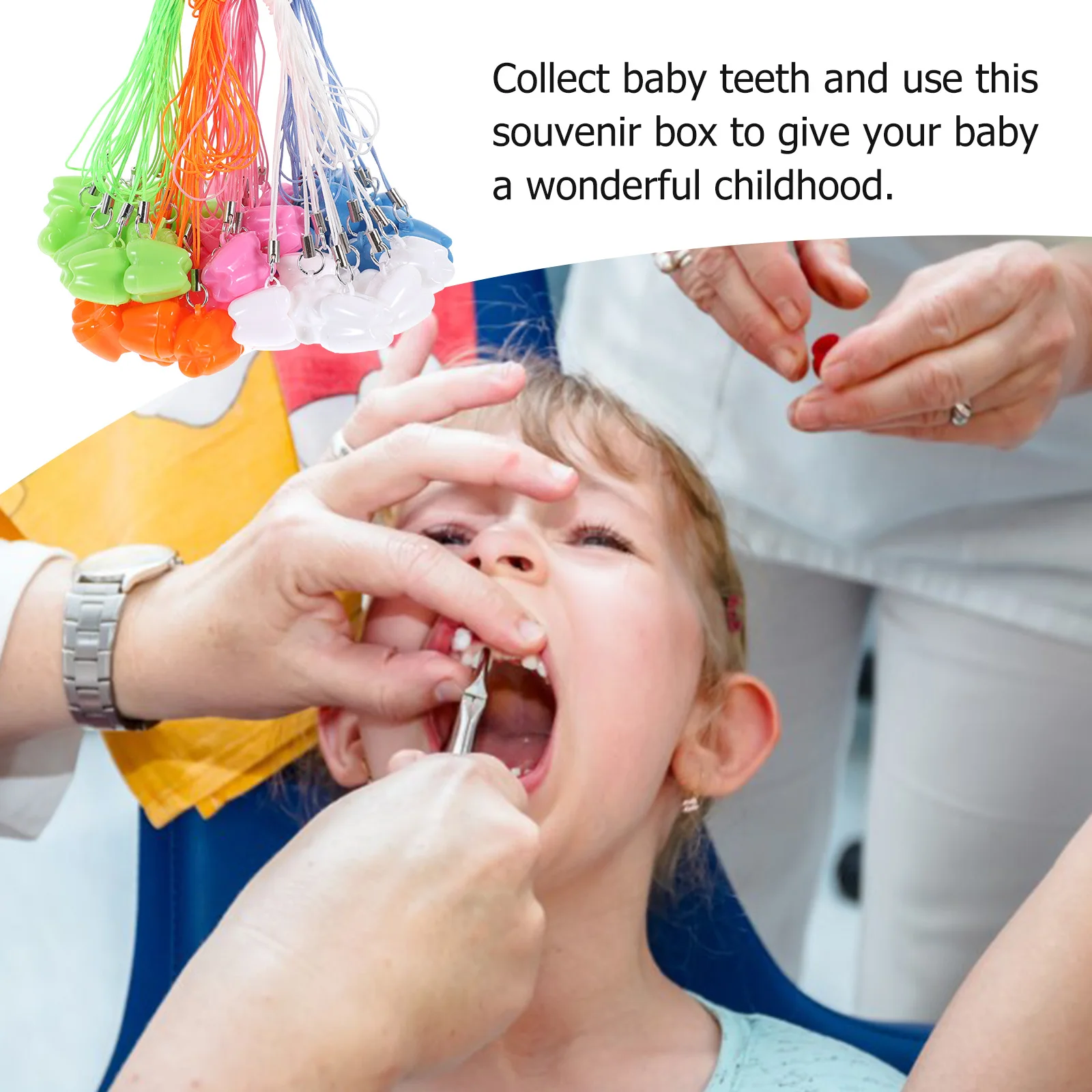 

50 Pcs Baby Tooth Box Keepsake ganizer Holder Storage Container for White Teeth Case Baby Growth Record Stylish Unique Shape