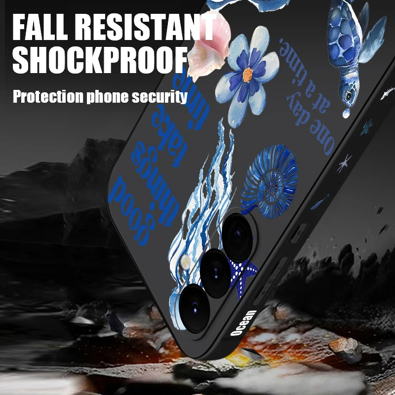 كول المحيط السلاحف تصميم قضية الهاتف لسامسونج غالاكسي A56 A17 A16 A36 A55 A54 A15 S25 S24 FE S22 S23 S24 الترا زائد غطاء من البولي يوريثان #3