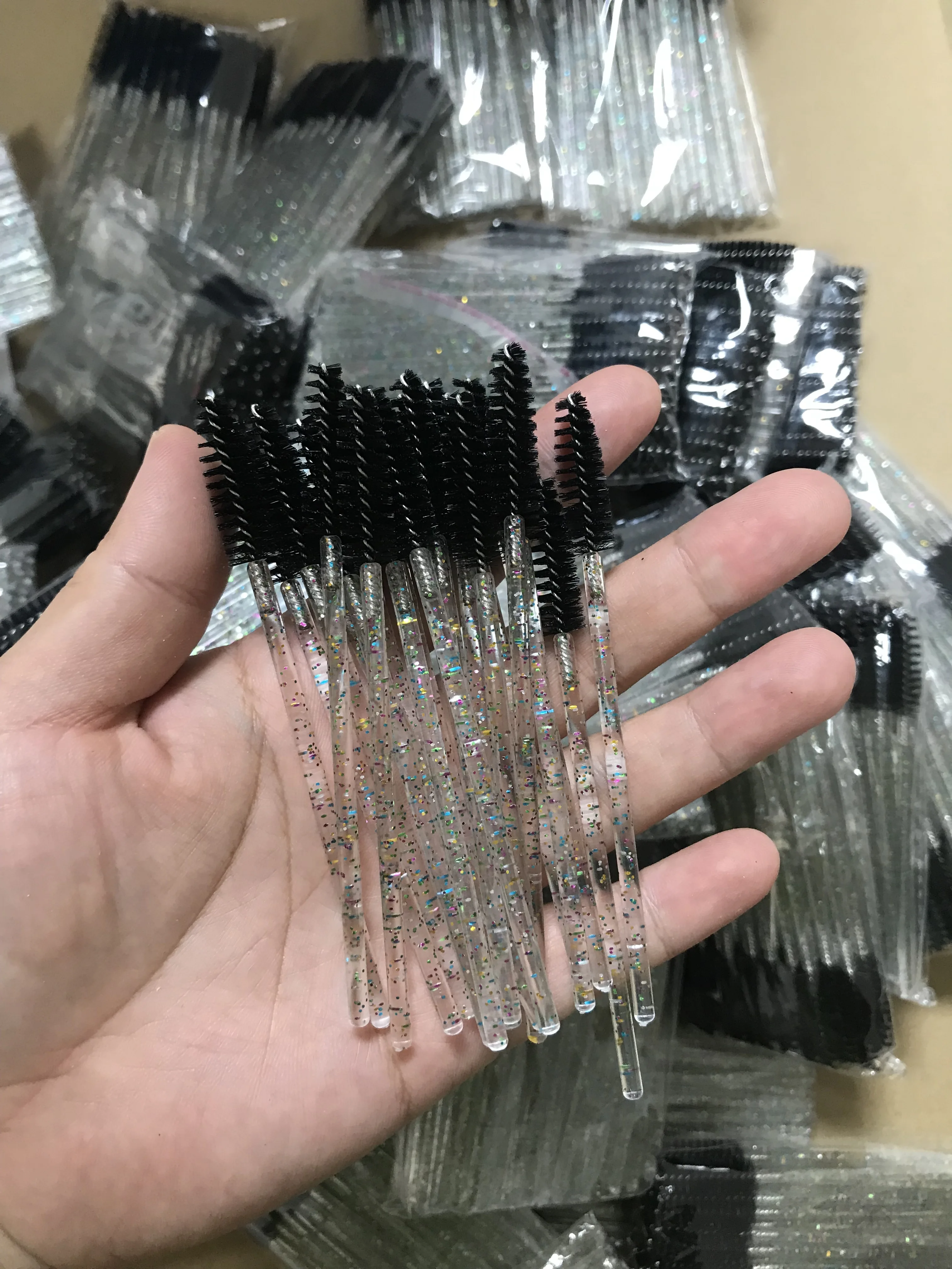 5000 Pcs Multicolors Glitter Mascara Wands Eyelash Brush Eyebrow Brushes for Woman Makeup Tools Eyelash Extension Accessories