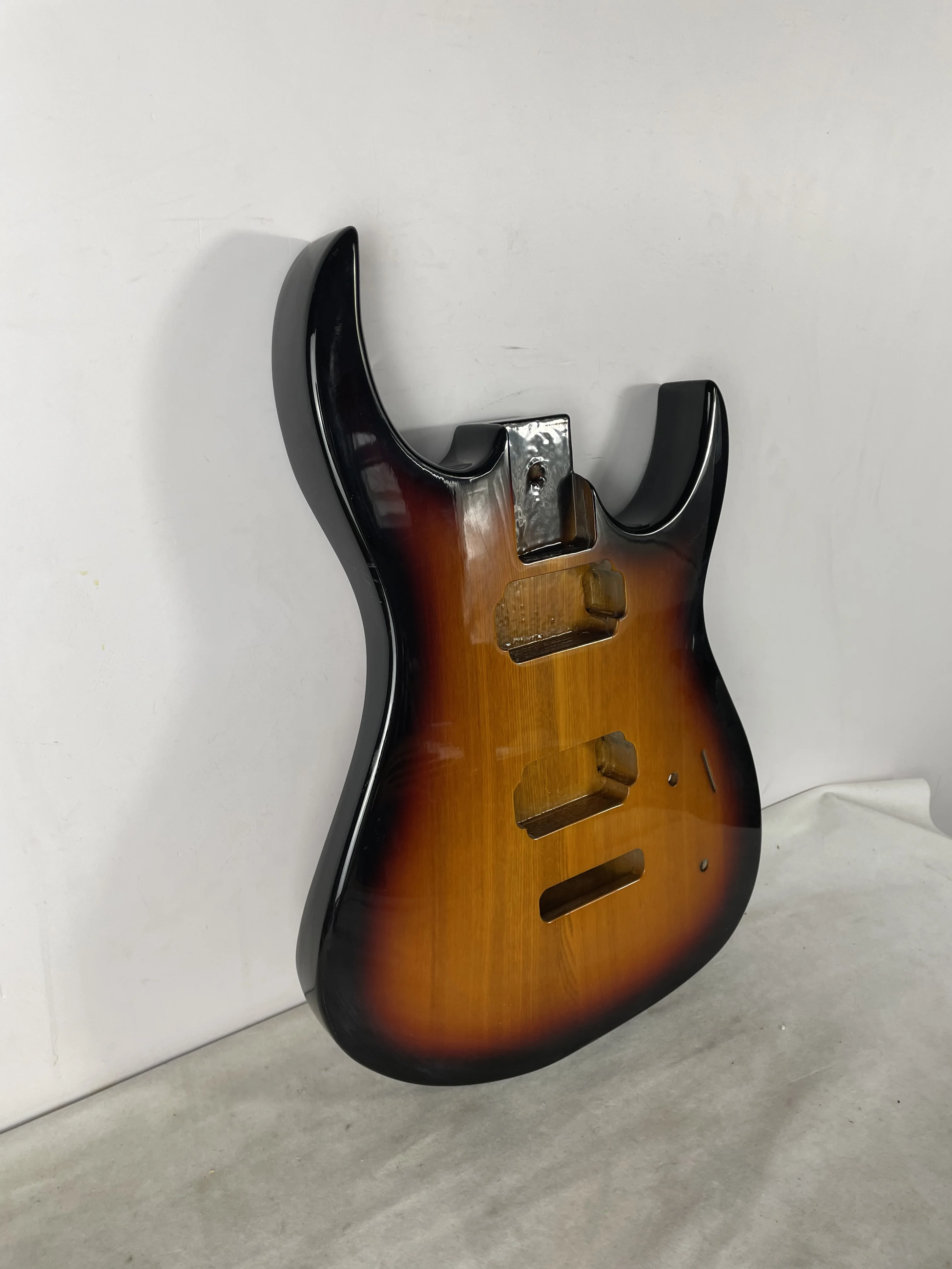 High quality ST guitar body completed with HH gloss gray wood DIY to replace unfinished guitar barrel bolt connection heel