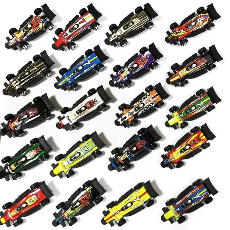 5Pcs Funny Inertia Equation Vehicle Sliding Car Metal Square Tin Racing Car Children's Puzzle Toy Car Boys Holiday Birthday Gift