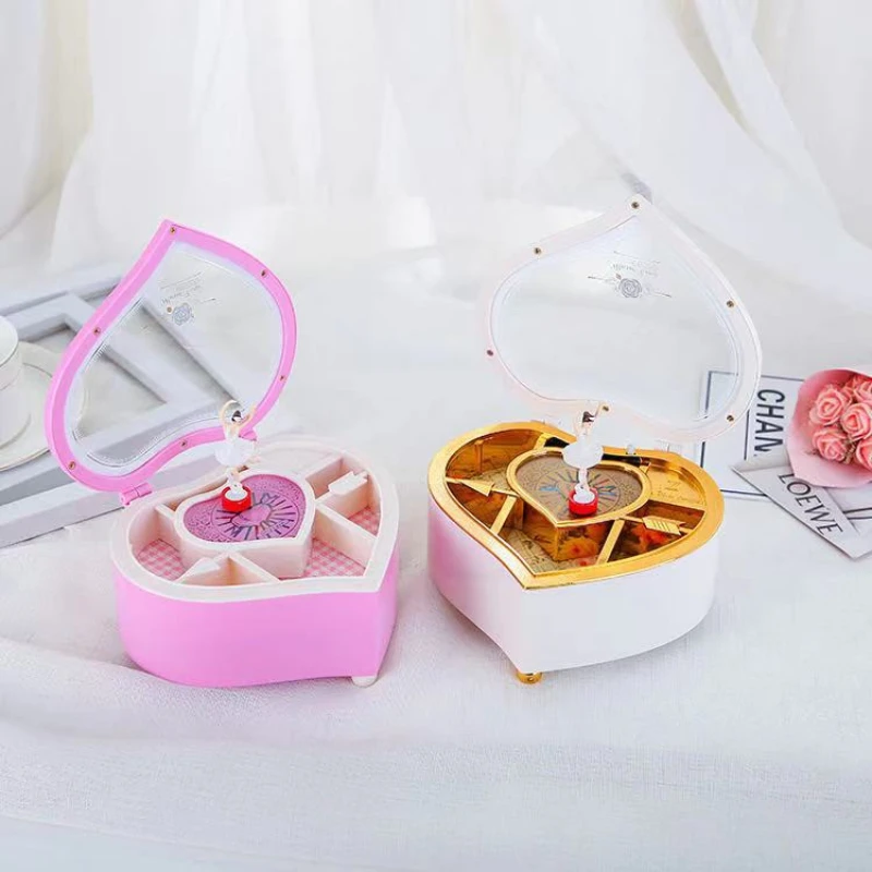 Creative Love Rotating Girl Plastic Music Box Couple Birthday Gift Graduation Gift Decoration