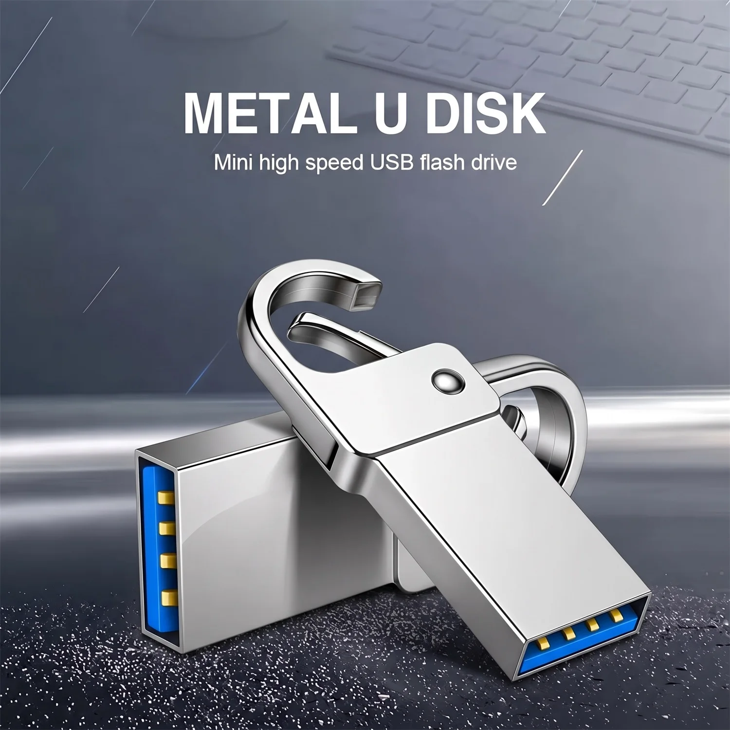 Hot USB 2.0 Flash Drive 128GB 64GB Metal Steel Pen Drive 16GB 32GB Memory Memori Cel USB Stick High Speed Pendrive U Disk