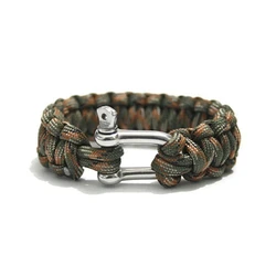 Paracord Survival Bracelet Alloy U-shape Buckle 4mm 7 Strand Weaving Rope Multi-function Outdoor Camping Emergency Tools For Men